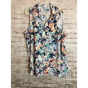 LIVI Active Top Womens 22/24 Pastel Speckled Artsy Popover Athletic Plus Stretch